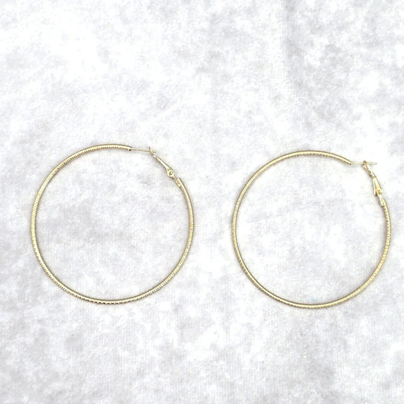 Gold Large Spiral Hoop Dangle Earrings Fashion Jewelry JB2-32 - Picture 3 of 5